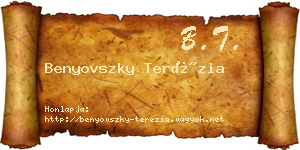Benyovszky Terézia névjegykártya