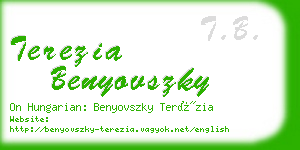 terezia benyovszky business card